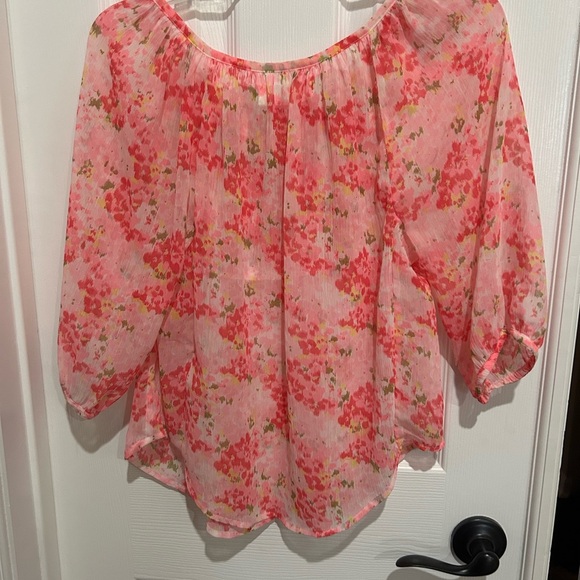 Abercrombie & Fitch Vintage Boho Sheer Pink Floral Blouse - Picture 4 of 4